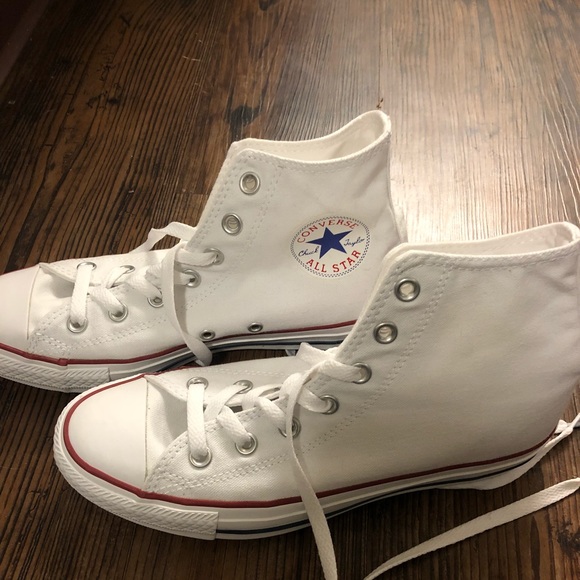 Converse Shoes - White high top converse women’s 8 men’s 6